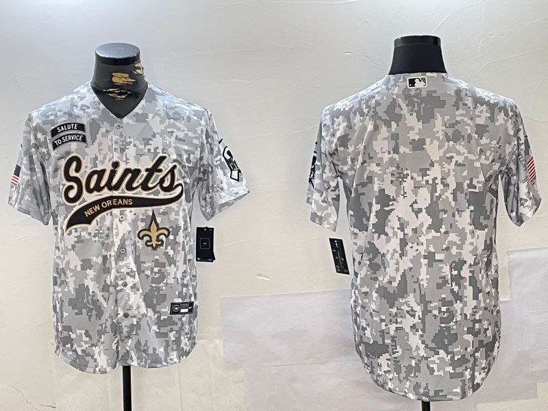 Men New Orleans Saints Blank Nike Arctic Camo 2024 Salute to Service Limited NFL Jersey style 3->new orleans saints->NFL Jersey